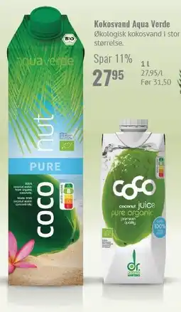 Helsam Kokosvand Aqua Verede 1 l tilbud