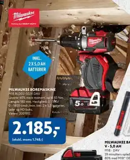 Davidsen MILWAUKEE BOREMASKINE tilbud