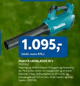 Davidsen MAKITA LØVBLÆSER 18 V tilbud