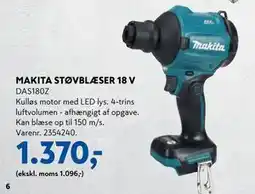 Davidsen MAKITA STØVBLÆSER 18 V tilbud