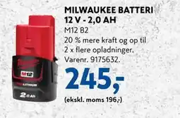 Davidsen MILWAUKEE BATTERI 12 V - 2,0 AH tilbud