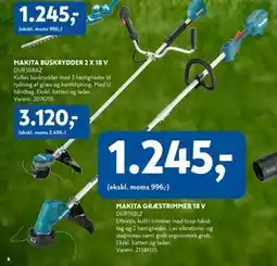 Davidsen MAKITA GRÆSTRIMMER 18 V tilbud
