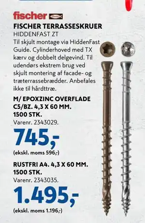 Davidsen FISCHER TERRASSESKRUER tilbud