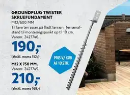 Davidsen GROUNDPLUG TWISTER SKRUEFUNDAMENT tilbud