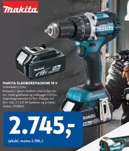 Davidsen MAKITA SLAGBOREMASKINE 18 V tilbud