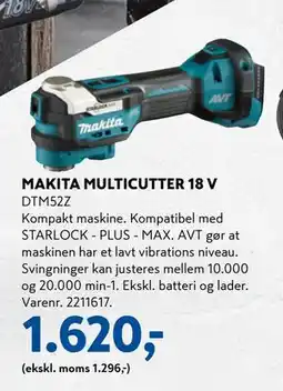 Davidsen MAKITA MULTICUTTER 18 V tilbud