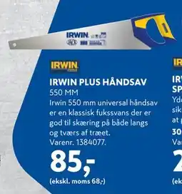 Davidsen IRWIN PLUS HÅNDSAV tilbud