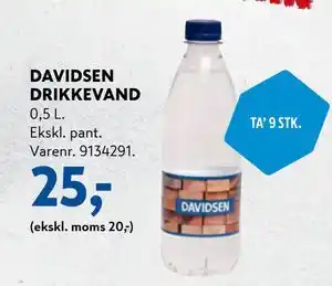 Davidsen DAVIDSEN DRIKKEVAND tilbud