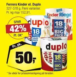 Calle Ferrero Kinder el. Duplo tilbud