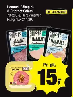 Calle Hammel Pålæg el. 3-Stjernet Salami tilbud