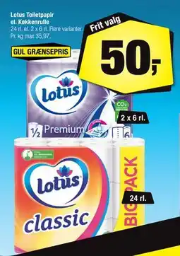Calle Lotus Toiletpapir el. Køkkenrulle tilbud