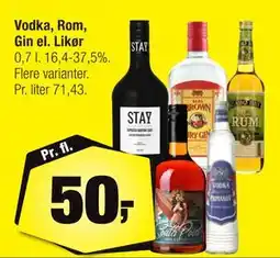 Calle Vodka, Rom, Gin el. Likør tilbud