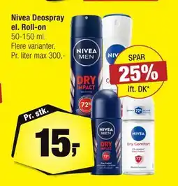 Calle Nivea Deospray el. Roll-on tilbud
