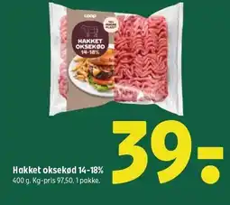 Coop 365 Hakket oksekød 14-18% tilbud