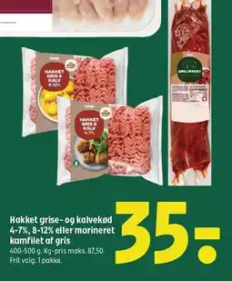 Coop 365 Hakket grise- og kalvekød 4-7%, 8-12% eller marineret kamfilet af gris tilbud
