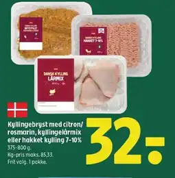 Coop 365 Kyllingebryst med citron/rosmarin, kyllingelårmix eller hakket kylling 7-10% tilbud