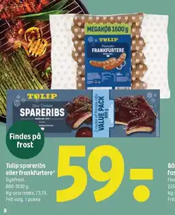 Coop 365 Tulip spareribs eller frankfurtere tilbud
