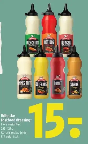 Coop 365 Bähncke fastfood dressing tilbud