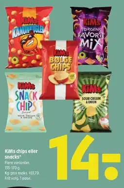 Coop 365 KiMs chips eller snacks tilbud