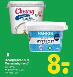 Coop 365 Cheasy fraiche eller Mammen hytteost tilbud