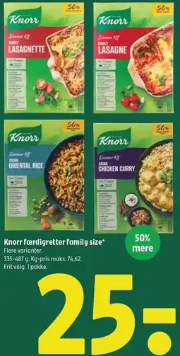 Coop 365 Knorr færdigretter family size tilbud