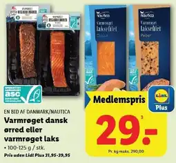 Lidl EN BID AF DANMARK Varmrøget dansk ørred eller varmrøget laks tilbud