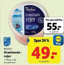 Lidl NAUTICA Grønlandsrejer tilbud