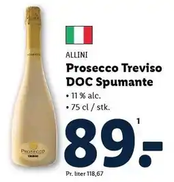 Lidl ALLINI Prosecco Treviso DOC Spumante tilbud