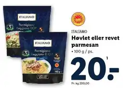 Lidl ITALIAMO Høvlet eller revet parmesan tilbud