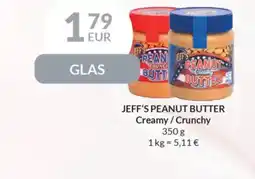 JEFF'S PEANUT BUTTER Creamy/Crunchy