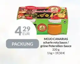 Nielsen's Discount MOJO CANARIAS scharfe rota Sauce / grüne Petersilien-Sauce tilbud