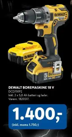 Davidsen DEWALT BOREMASKINE 18 V DCD791P2 tilbud