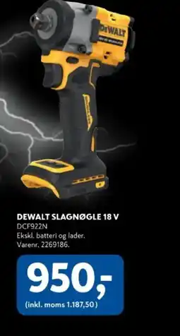 Davidsen DEWALT SLAGNØGLE 18 V DCF922N tilbud