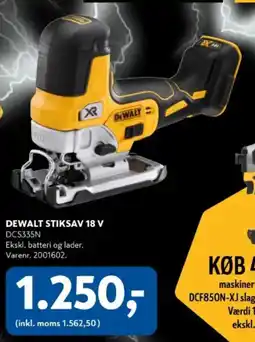 Davidsen DEWALT STIKSAV 18 V DCS335N tilbud