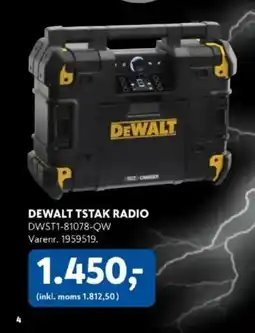 Davidsen DEWALT TSTAK RADIO DWST1-81078-QW tilbud