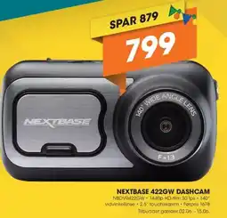 Expert NEXTBASE 422GW DASHCAM NBDVR422GW tilbud