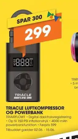 Expert TRIACLE LUFTKOMPRESSOR OG POWERBANK tilbud