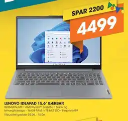 Expert LENOVO IDEAPAD 15,6″ BÆRBAR tilbud
