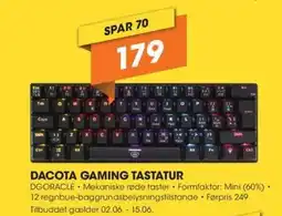 Expert DACOTA GAMING TASTATUR tilbud