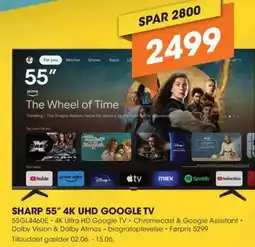 Expert SHARP 55" 4K UHD GOOGLE TV tilbud