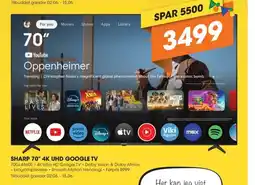 Expert SHARP 70" 4K UHD GOOGLE TV tilbud