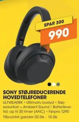 Expert SONY STØJREDUCERENDE HOVEDTELEFONER tilbud