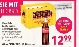 Citti Coca-Cola, Fanta, Sprite oder mezzo mix verschiedene tilbud