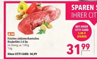Citti Frisches südamerikanisches Rinderfilet 3-4 lbs tilbud