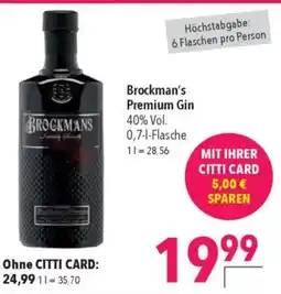 Citti Brockman's Premium Gin tilbud