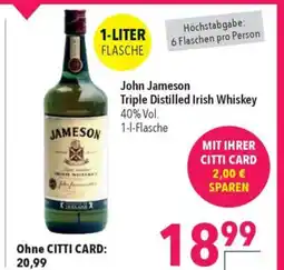 Citti John Jameson Triple Distilled Irish Whiskey tilbud