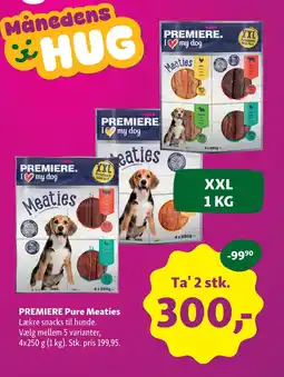 Maxi Zoo PREMIERE Pure Meaties Lækre snacks til hunde. tilbud