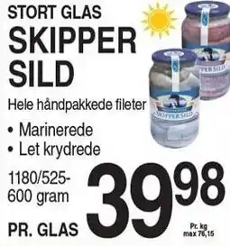ABC Lavpris STORT GLAS SKIPPER SILD tilbud