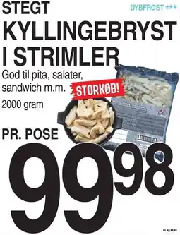 ABC Lavpris STEGT KYLLINGEBRYST I STRIMLER tilbud