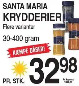 ABC Lavpris SANTA MARIA KRYDDERIER tilbud